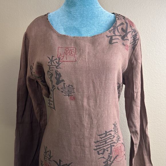 Tom Tom Maxi Boho Dress M Women NEW W Tags Linen Canton Easy Care Long Sl Coco - Picture 4 of 16